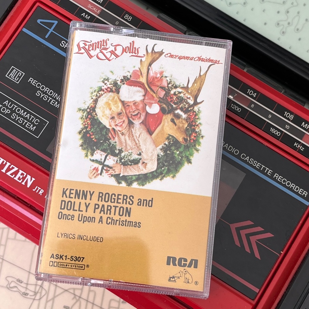 Vintage 1984 Kenny Rogers and Dolly Parton Once Upon A Christmas Cassette Tape